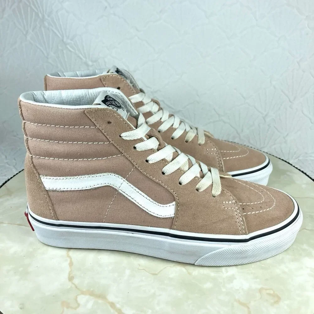 Vans Off The Wall Sk8-Hi Sneakers Womens 6.5 Pink Suede Canvas Streetwear Shoes - Picture 2 of 12